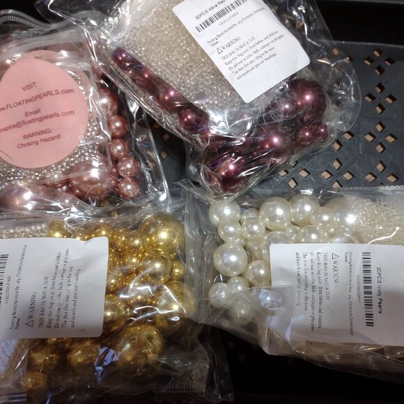 Lot Of 4 DIY Floating Pearl Bead Sets CDK5 - Picture 2 of 8